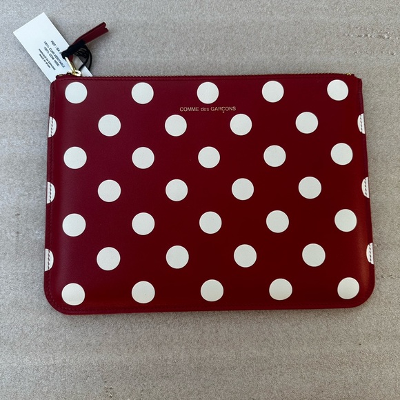 NWT Comme des Garçons Red Polka Dot Zip Pouch Wallet – Giftable